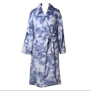 Plush Bath & Lounge Robe Tie-Dye Blue SM/MED Wild Sage BNWT SO